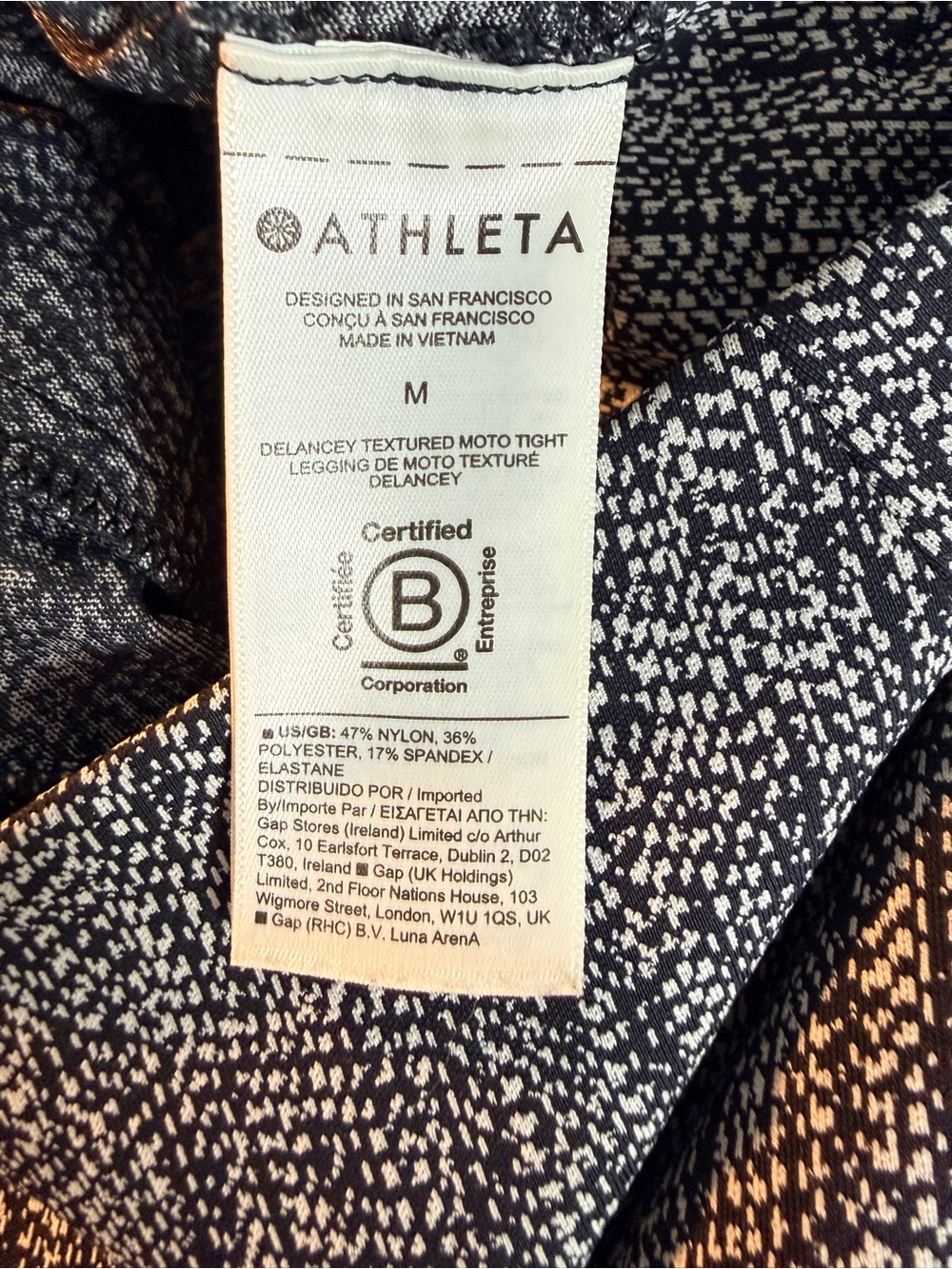 Athleta Delancey Textured Moto Black & White Leggings - Picture 10 of 10
